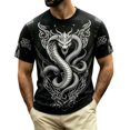thumbnail image 4 of KHONTS Men's Graphic T Shirt 3D Dragon Printed Short Sleeve Crewneck T-Shirt Summer Animal Theme Cool Lightweight Tops Black S, 4 of 4