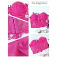 thumbnail image 7 of QAFOPEH Women Lace Strapless Corset Top Mesh Rose Boned Bustier Lingerie, 7 of 7