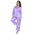 thumbnail image 2 of Up2date Fashion's Women's Striped Satin Pajamas, 2 of 3