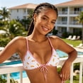 thumbnail image 5 of qelini Bikini Tops for Women Adjustable Straps Padded No Underwire Swimsuit Top Print Swimwear, 5 of 7