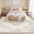 thumbnail image 5 of 8x10 Area Rugs For Living Room  Washable Vintage Boho Neutral Medallion Rug Non Slip Low Pile Floor Carpet Bedroom Dining Home Office (beige 8'x10'), 5 of 7