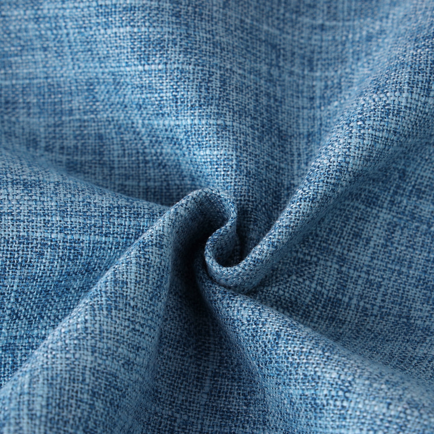 Phantoscope Textural Faux Linen Series Decorative Throw Pillow, 22” x 22”, Blue, 2 Pack