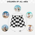 thumbnail image 6 of ALAZA Boys Swim Trunks White and Black Checkered Grid Art Pattern Beach Board Shorts Drawstring Swimsuit M, 6 of 6