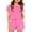 Hot Pink*, variant on Girls Outfit Set Solid Color Crew Neck Blank Short Sleeve Tee Relax Fit Pocket Shorts Kids Summer Daily Playwear Navy