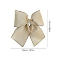 thumbnail image 3 of Iumwxz Large Gold Flocked Velvet Christmas Tree Bow Ornament 25x20cm Beige Fabric Hanging Decoration for Holiday Wedding Party Gift Box Decor, 3 of 6