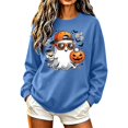 thumbnail image 3 of Frostluinai Women's Pullover Sweatshirts Halloween Pumpkin Ghosts Print Sweat Shirts Round Neck Long Sleeve Holiday Party Casual Wear, 3 of 6