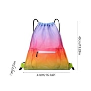 MMJ Drawstring Backpack Lightweight Polyester Gym Sackpack Large Capacity Sport Bag for Basketball Soccer Beach Hiking Cycling, 19.29x16.14in