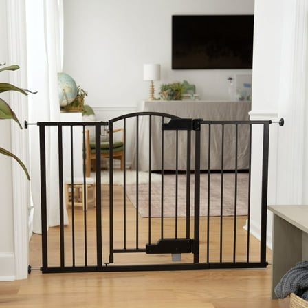 Ingenuity Thruway 52W Series Pet and Baby Gate, Espresso Metal, Openings from 27.5” to 52" Wide