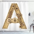 thumbnail image 1 of Ambesonne Letter a Shower Curtain, Steampunk Capital, 69"Wx84"L, Sand Brown, 1 of 3