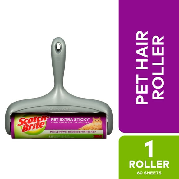 Scotch-Brite Pet Extra Sticky Large Surface Lint Roller, 1 Roller, 60 Sheets