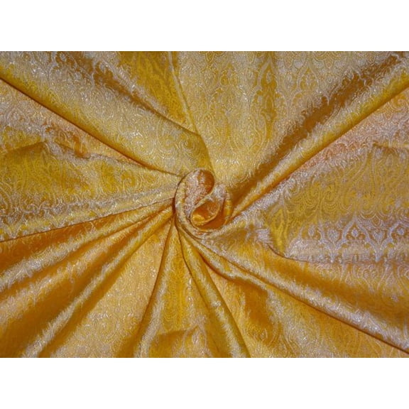BROCADE FABRIC YELLOW X BEIGE