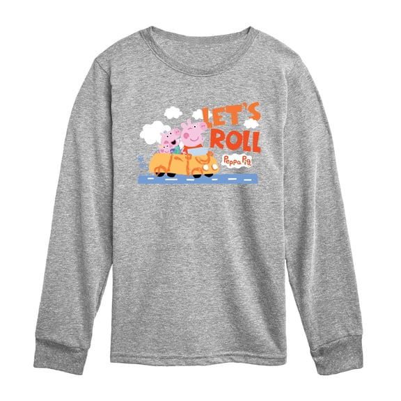 Peppa Pig - Let's Roll Toddler Boys' Toddler Long Sleeve Graphic T-Shirt