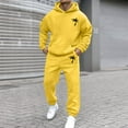 thumbnail image 5 of ibiyuan Mens Track Suit Jacket Matching Outfits Casual Long Sleeve Hoodie and Sweatpants Set Jogging Athletic Suits Tracksuits Sportwear Set,Yellow, 5 of 6
