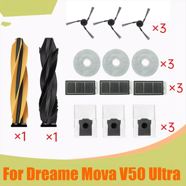 Kit Completo de Repuestos para Aspiradora para V50 Ultra: Rodillo Principal, Cepillo Lateral, Filtro HEPA, Mopa, Bolsa para Polvo