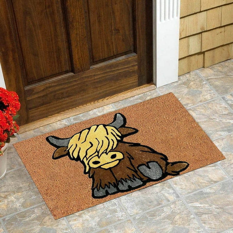 Highland Cow Doormat Non-slip Resist Dirt Door Rugs For Front Door