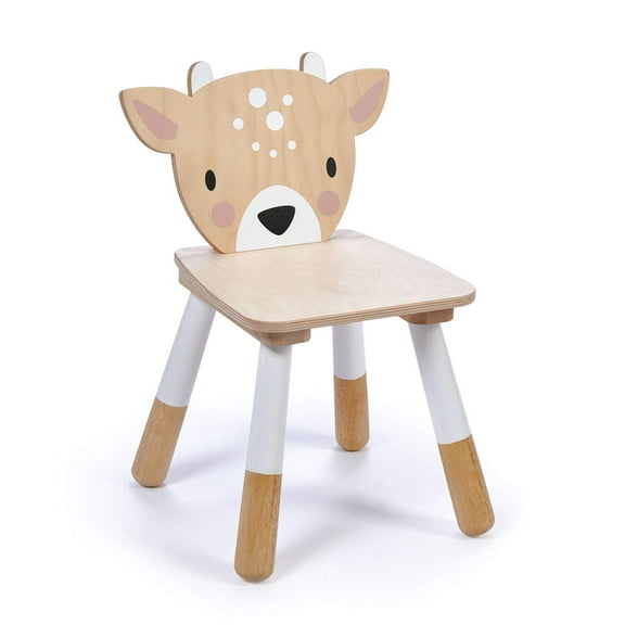 Tender Leaf Toys - Forest Table and Chairs Collections - Adorable Kids Size Art Play Game Table and Chairs - Made with Premium Materials and Craftsmanship for Children 3  (Forest Deer Chair)
