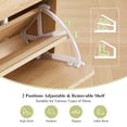 thumbnail image 4 of Wirrytor Natural Wood Curved Edge 2 Flip Drawer Shoe Cabinet, 75cm Fluted Panel Narrow Shoe Storage Organizer, Adjustable Shelf Entryway Shoe Rack For Hallway Bedroom, 4 of 9