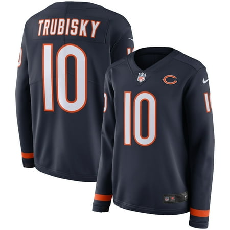 Nike Long Sleeve Jersey - Mitchell Trubisky Chicago Bears Nike Women's Therma Long Sleeve Jersey - Navy