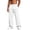 White, variant on Men's Lightweight Sweatpants Baggy Straight Open Bottom Wide Leg Drawstring Lounge Athletic Pants with Pockets, M