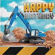 Big Dig Construction Happy Birthday Napkins, 16 Count