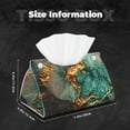 thumbnail image 6 of Lsque Emerald Color Gold Marble Printed Long Tissue Box Cover Holder, Facial Paper Organizer Dispenser,Triangle with Bottom Belt, PVC Leather Decorative Organizer, 6 of 9