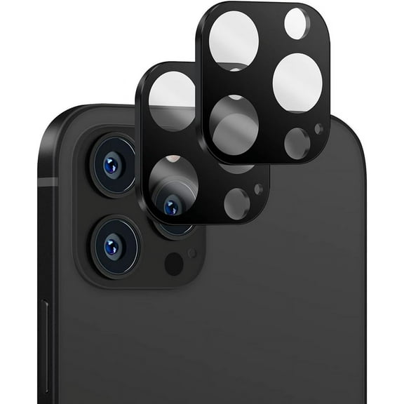 [2 Pack Camera Lens Protector Compatible with iPhone 14 Pro/iPhone 14 Pro Max (NOT for 14 and 14 Plus) - Camera Cover Crafted with 9H Tempered Glass   Aluminum Alloy Frame - Black