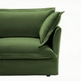 thumbnail image 5 of Modern L-Shaped Slipcovered Sectional Sofa (220×80×75cm) with Convertible Ottoman & Big Pillows in Green, 5 of 23