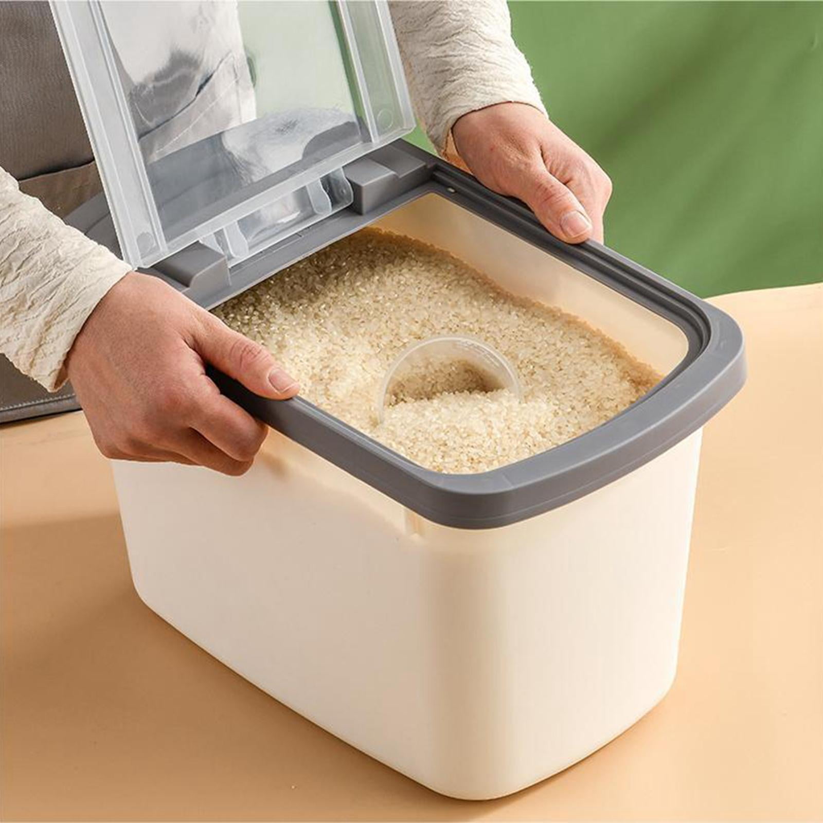 Food Container Distributeur Riz TBMax Récipient à Riz 5 L En Plastique Sans BPA Avec Couvercle Tasse à Mesurer, Grand Bac De Rangement Pour Céréales Pour Cuisine (5 Kg Conservation Des