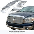 thumbnail image 3 of APS Compatible with Ram 1500 2006-2008 & 06-09 2500 3500 Main Upper Stainless Steel Chrome 8x6 Billet Front Grill Grille Insert D65719C, 3 of 7