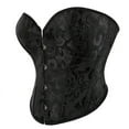 thumbnail image 4 of PEASKJP Firm Control String Sculptant Col Rond Justaucorps pour Femmes Hauts Sans Coutures Côtelés, Noir m, 4 of 4