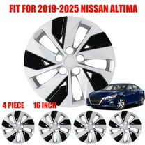 16" Set of 4 Hubcaps Wheel Rims Cover for 2019-2025 Nissan Altima Compatible with Steel Wheels Snap on Installation(16-inch,Silver Lacquer & Black Lacquer)