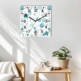 thumbnail image 3 of Turquoise Coastal Wooden Wall Clock Silent Non Ticking, Nautical Summer Beach Coral Sea Turtle Square Wall Clocks Battery Operated, Decor Clock for Home Office, Living Room, Kitchen, 10 Inch, 3 of 9