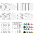 thumbnail image 1 of 160 Sublimation Blank Products, Sublimation Keychain Blank Bulk Set with Heat Transfer Blank Tassel Keychain Jump Rings, 1 of 7