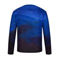 thumbnail image 4 of Mens Long Sleeve Tee Shirts Hoodie Clearance Shirts Casual Round Neck Long Sleeve Pullover Stripe Tops, 4 of 5
