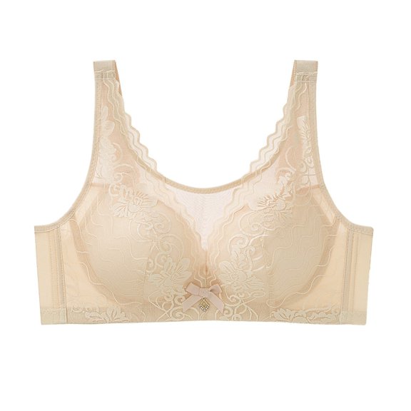 WCJM Up To 50% Off Bra Lace Matching Bra And Panty Set Nylon,Spandex Bra Beige,90C