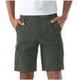 thumbnail image 2 of Vetsdori Elastic Waist Shorts for Men Summer Cargo Pull-On Cotton Athletic Casual,Pockets Work Mens Shorts, 2 of 5