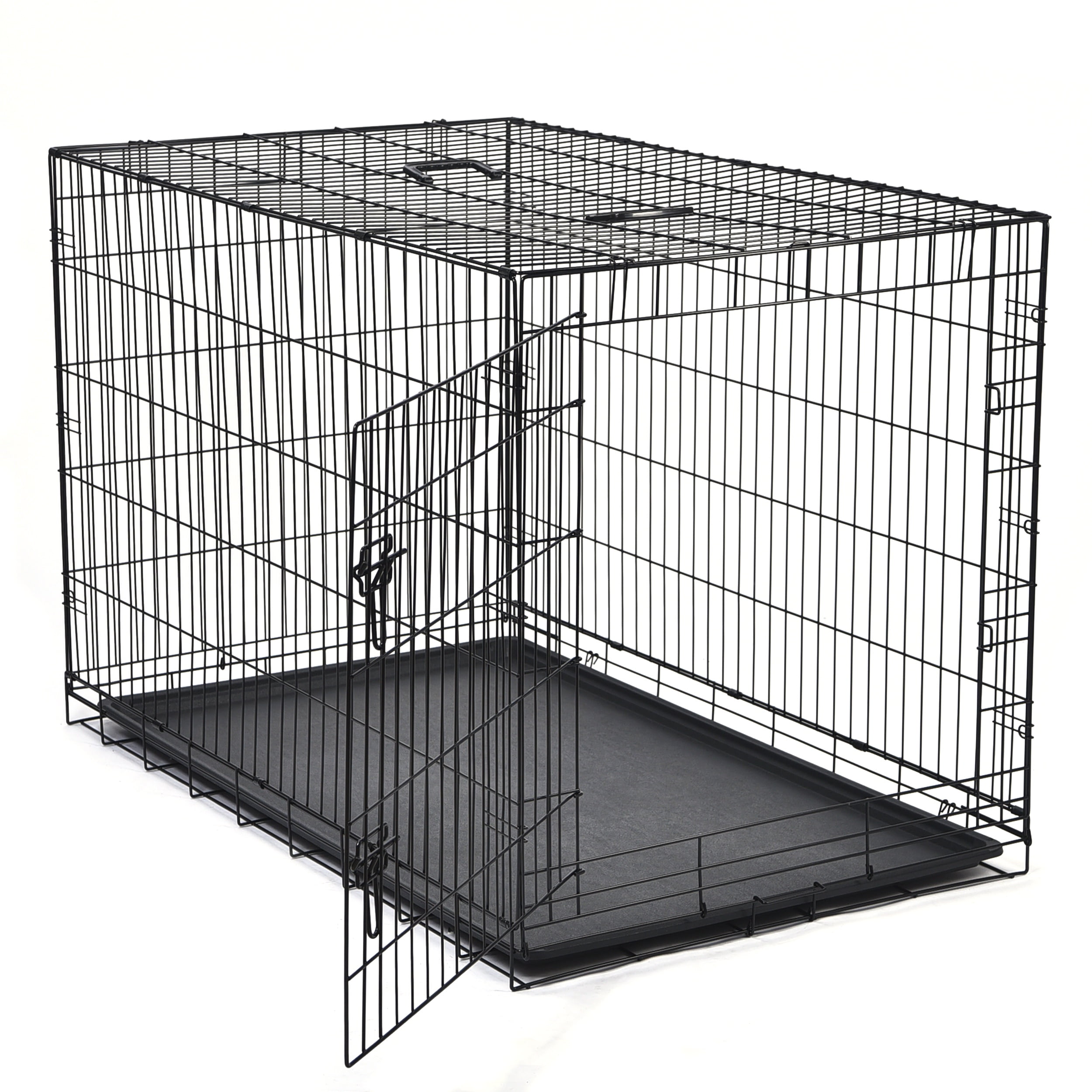 Max & Marlow Single-Door Dog Crate, Foldable Metal Wire Kennel, Portable, Tray and Divider Included, 48" x 29" x 31.5"