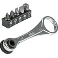 thumbnail image 1 of shiyou-Klein Tools 65200 Ratchet Set, 5-Piece Mini Ratchet Set with Phillips, Slotted, and Adapter for Other Socket Sizes, for Tight Spaces, 1 of 4