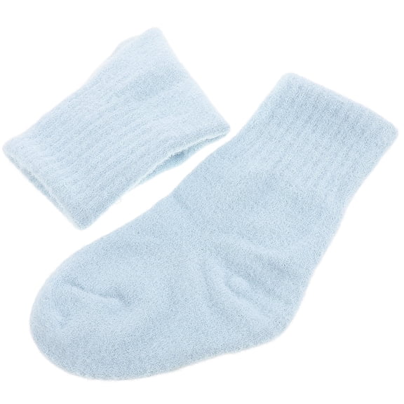 PAMINGONO 1 Pair Of Infant Socks Sky Blue Cotton Breathable Loose Cuff For Newborns Everyday Use