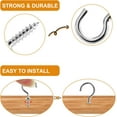 thumbnail image 4 of 100 Pcs 1/2" Ceiling Cup Hooks - Self-Tapping Screws, Sliver, 4 of 7