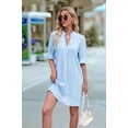 thumbnail image 6 of Summer Dresses for Women V Neck Short Sleeve Casual Shift Dress Sky Blue XXL, 6 of 9
