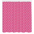 thumbnail image 3 of Ambesonne Cartoon Shower Curtain, Geometrical Curved Flowers, 69"Wx84"L, Fuchsia and Sky Blue, 3 of 3