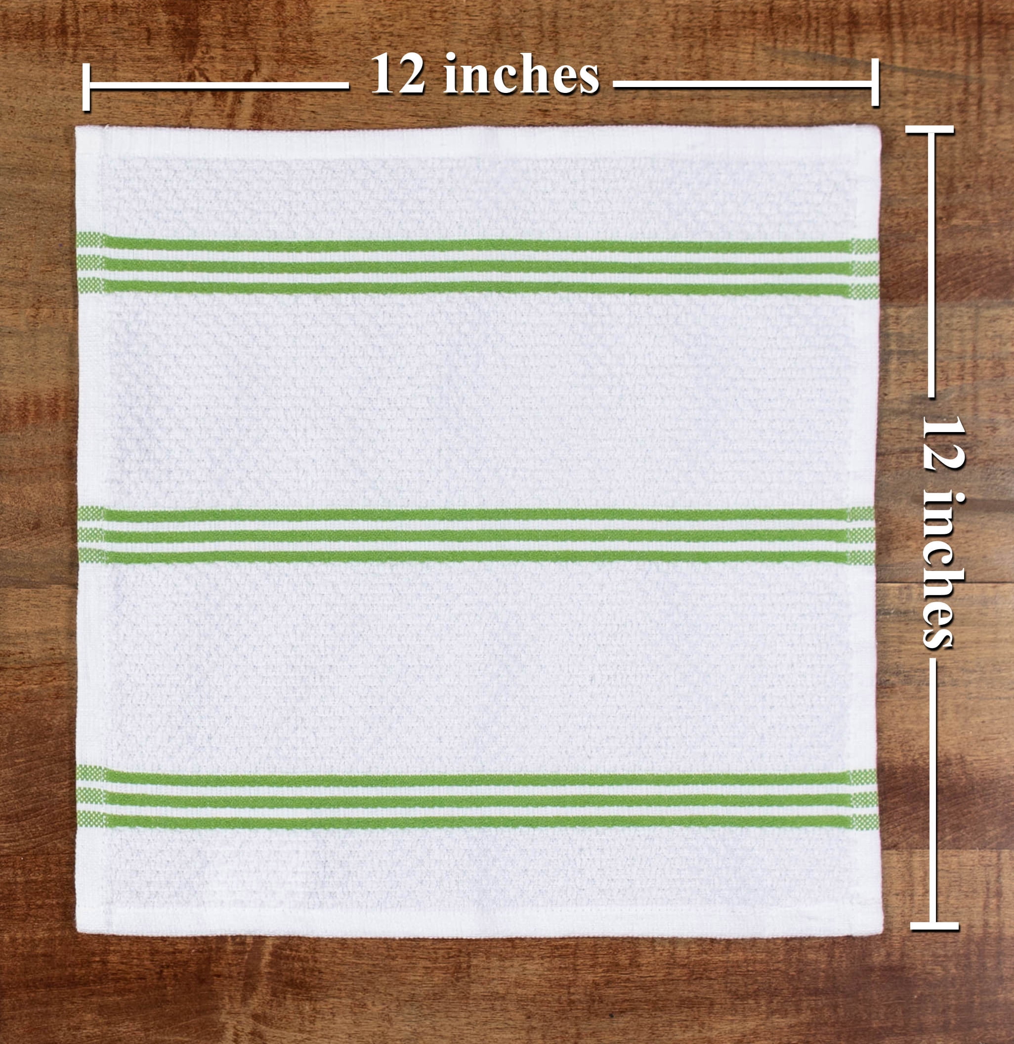 Sticky Toffee, 8 Pack, Cotton Terry Kitchen Dishcloth, Green