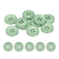 Uxcell 10pcs Sewing Button 15mm 4 Holes Resin Round Crafting Buttons, Fresh Green