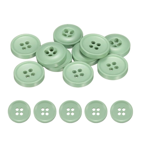Uxcell 10pcs Sewing Button 15mm 4 Holes Resin Round Crafting Buttons, Fresh Green