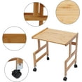 thumbnail image 3 of Miumaeov Printer Stand Bamboo Rolling Printer Stand with 4 Wheels 88 lbs Load Capacity Modern Printer Cart for Home and Office (1-Tier), 3 of 9