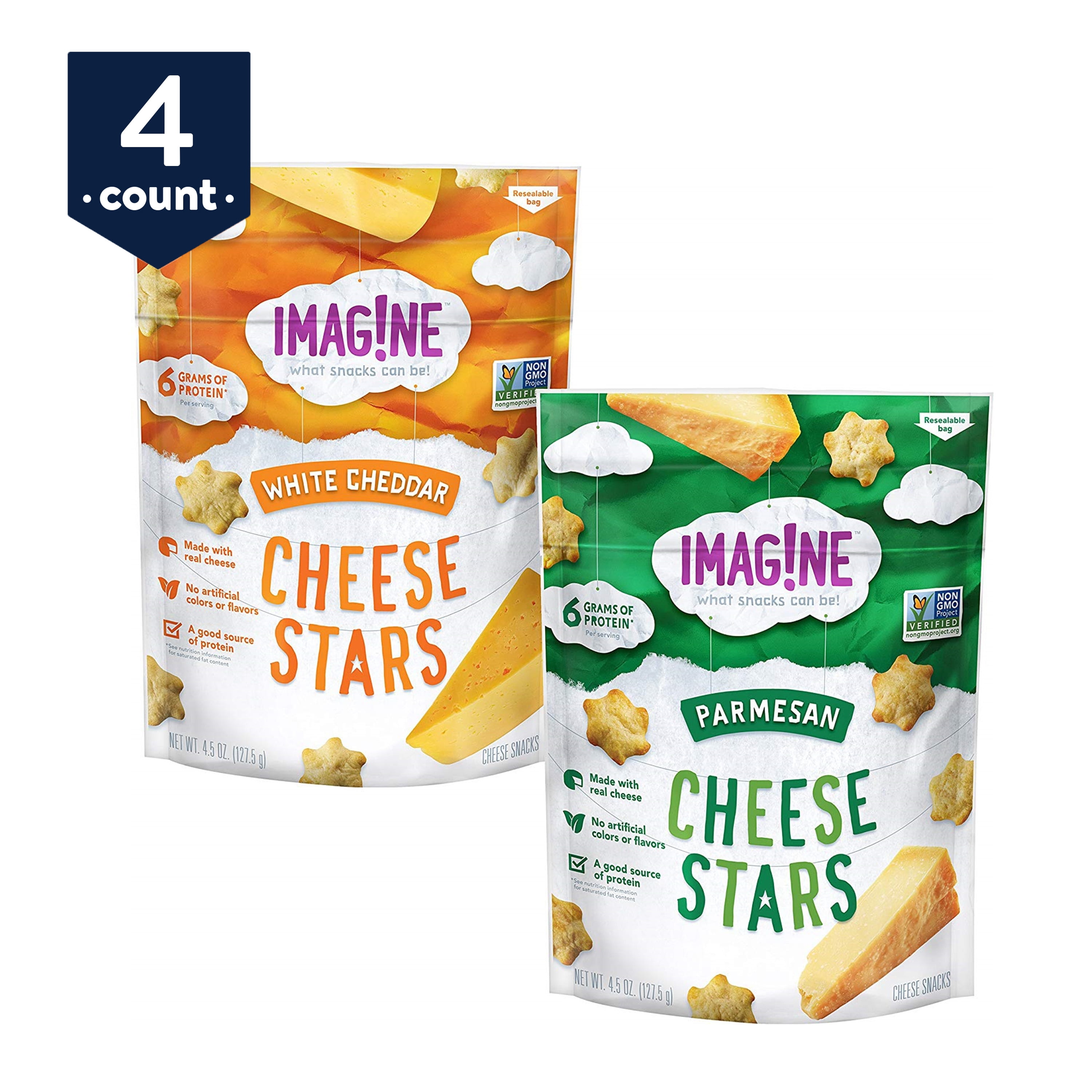 Imag!ne Cheese Stars, Variety Pack, 4.5 oz Bags, 4 Count