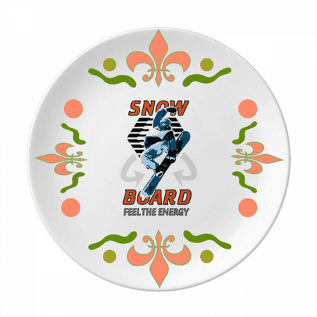 

Snow Board Winter Sport Illustration Flower Ceramics Plate Tableware Dinner Dish