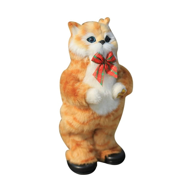 Gato eléctrico de simulación, lindo, amarillo, cantando y bailando, muñeco de gato, regalo para niños, juguetes interactivos, regalo.