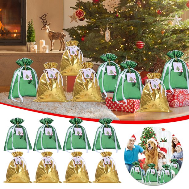Bolsa de regalo de Navidad Bolsa de regalo con cordón Bolsa de papel de aluminio de Navidad Bolsa de regalo de Navidad Wmkox8yii HFSH2861